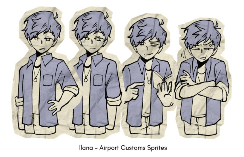 Sprite Development for Airport Customs (Visual Novel)